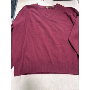 Danforth & Gifft Jacobsons Lambswool Sweater Maroon V-Neck Mens Size XXL